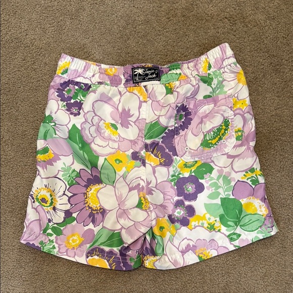 Janie and Jack Purple and Green Swim Trunks Floral Design - Picture 4 of 4
